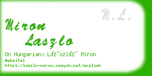 miron laszlo business card